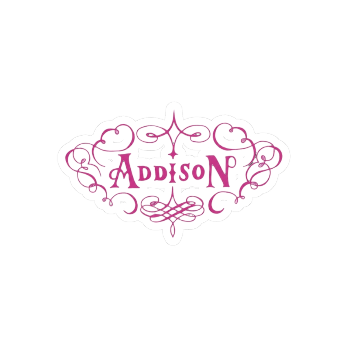 Addison Dark Pink Bold Name Sticker - Laptop Water Bottle Decal - alternate angle 3, merchandise