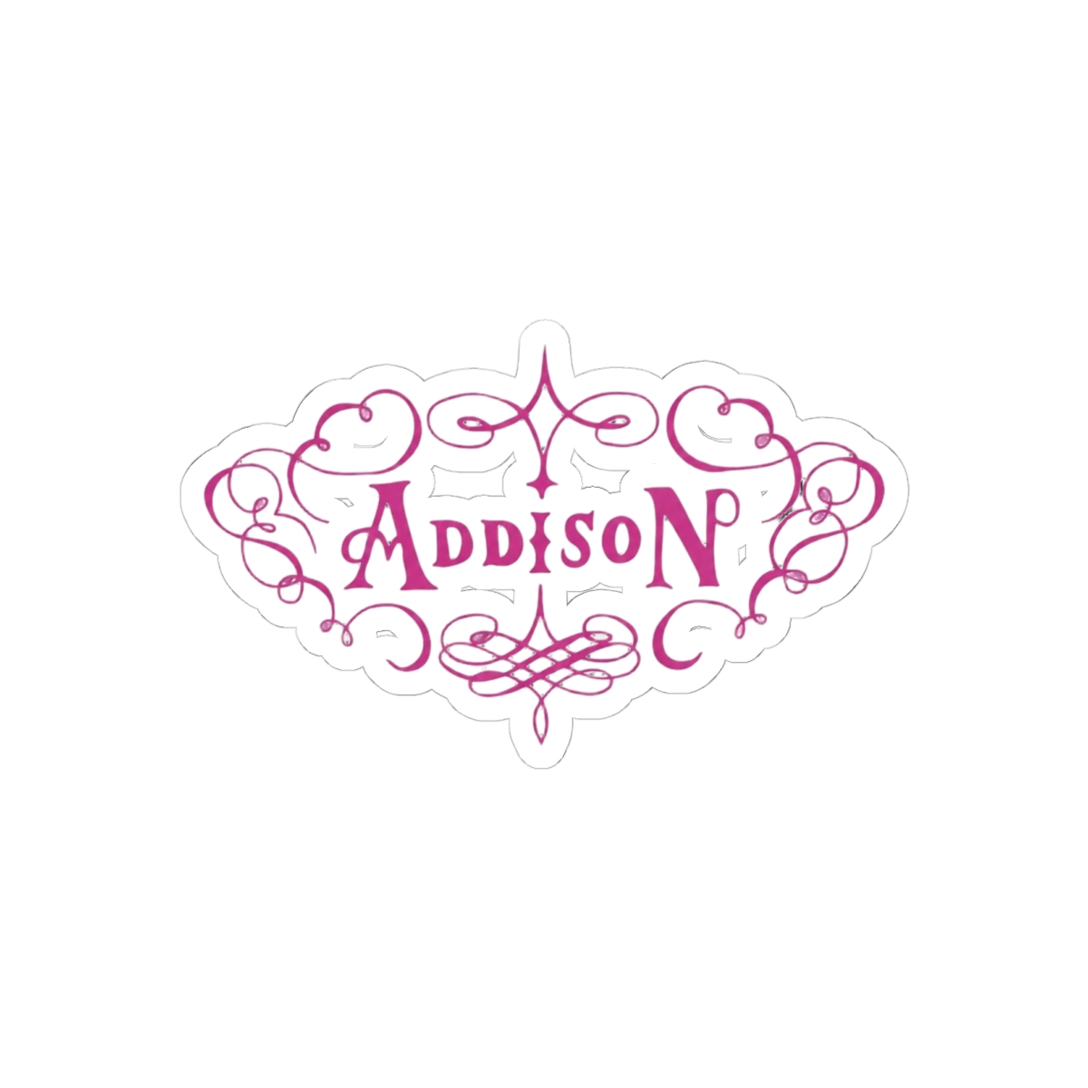 Addison Dark Pink Bold Name Sticker - Laptop Water Bottle Decal - alternate angle 2, merchandise