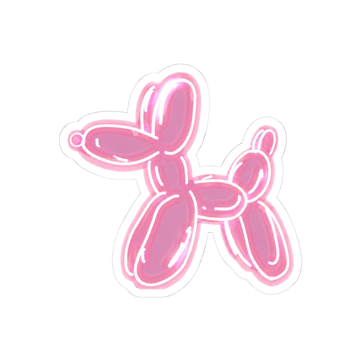 Neon Balloon Dog Sticker | Cute Glowing Vinyl Decal