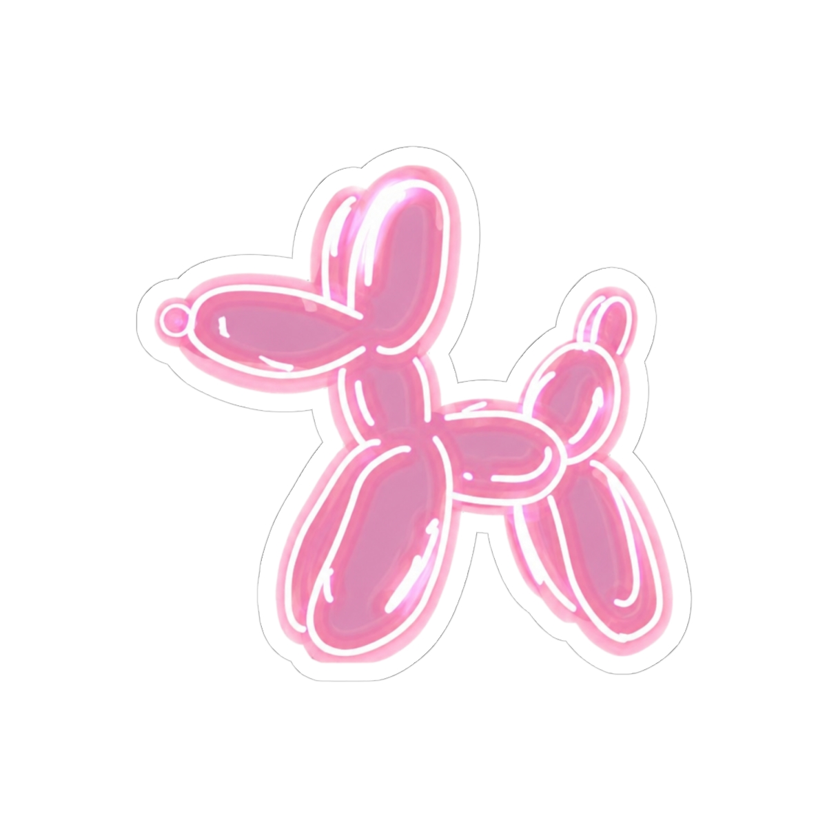 Neon Balloon Dog Sticker | Cute Glowing Vinyl Decal - alternate angle 1, merchandise