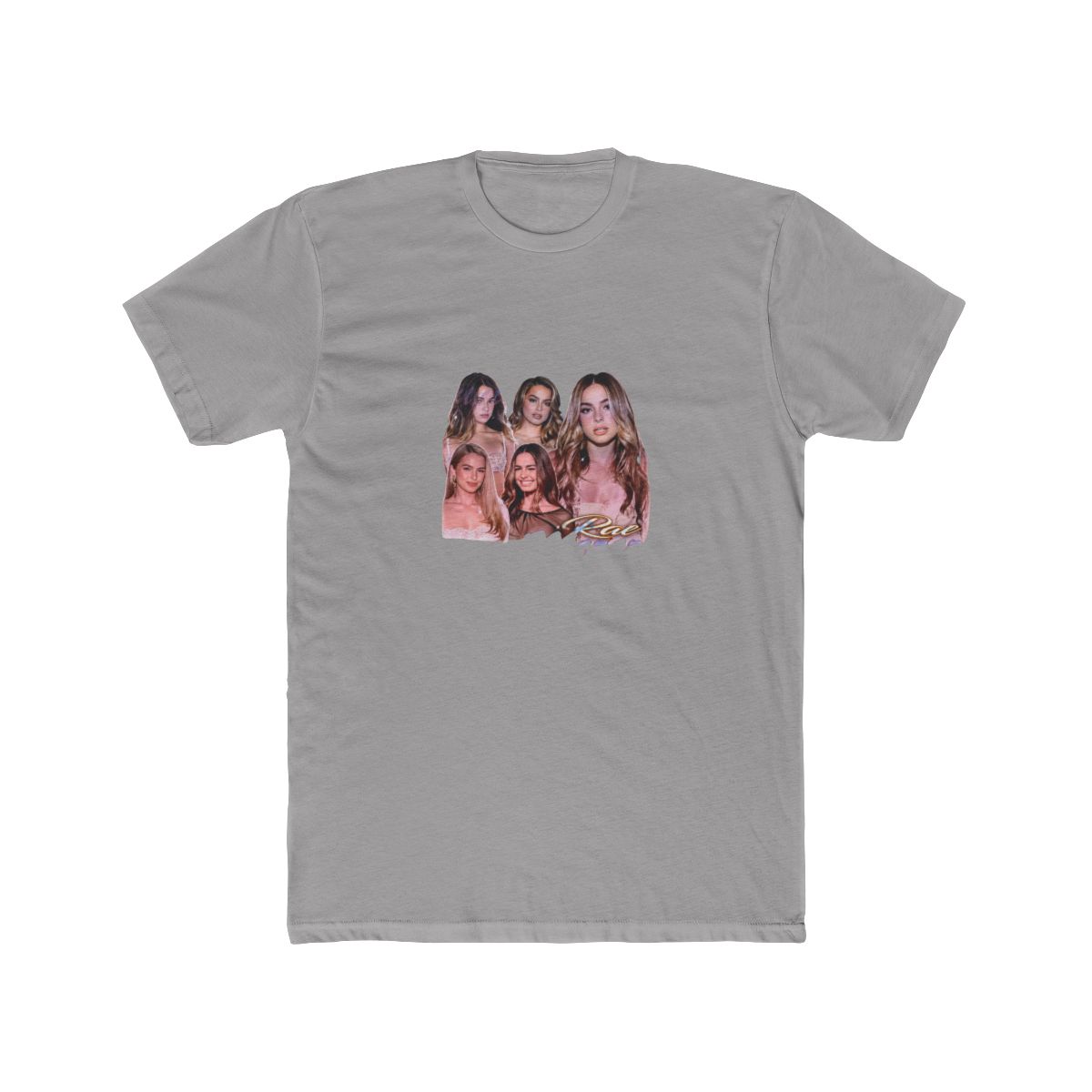 Black T Shirt with the name "ADDISON" in a gradient font. The shirt features a collage of images of a woman. The shirt also has the text "Rae Mararui" in a cursive font - alternate angle 2, merchandise