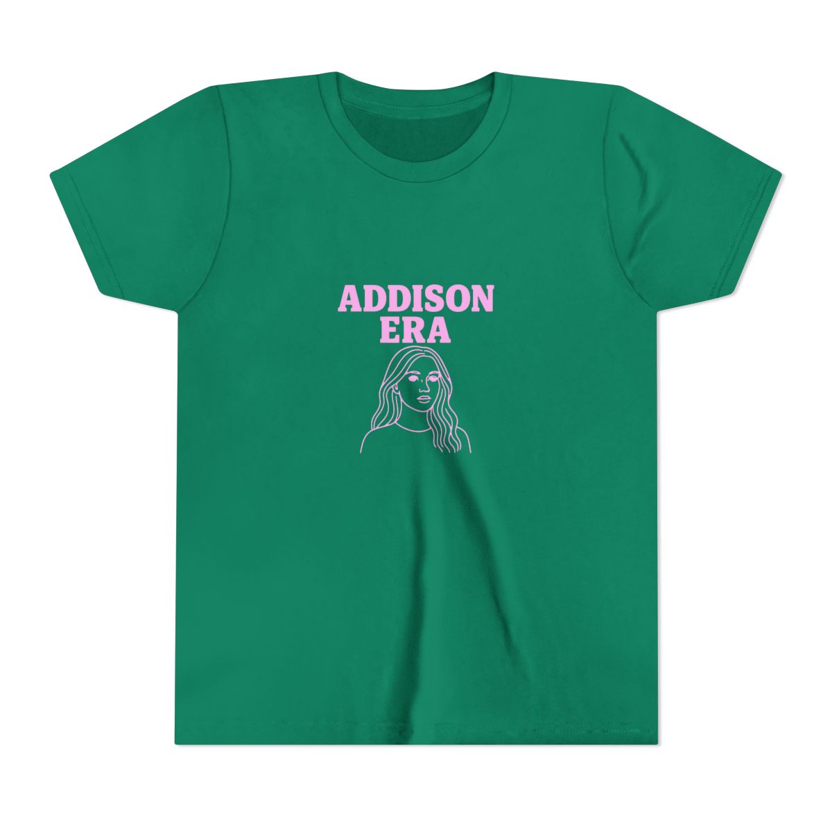 Addison Era Pink Portrait | Addison Rae Kids Tee, TikTok Fan Shirt, Concert Gift - alternate angle 4, merchandise