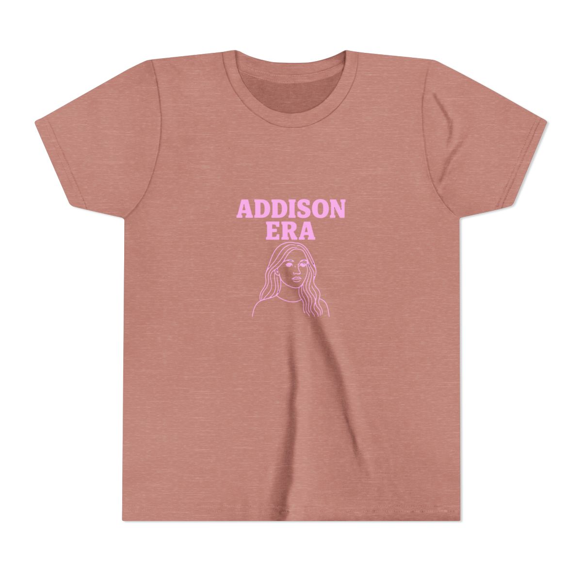 Addison Era Pink Portrait | Addison Rae Kids Tee, TikTok Fan Shirt, Concert Gift - alternate angle 2, merchandise