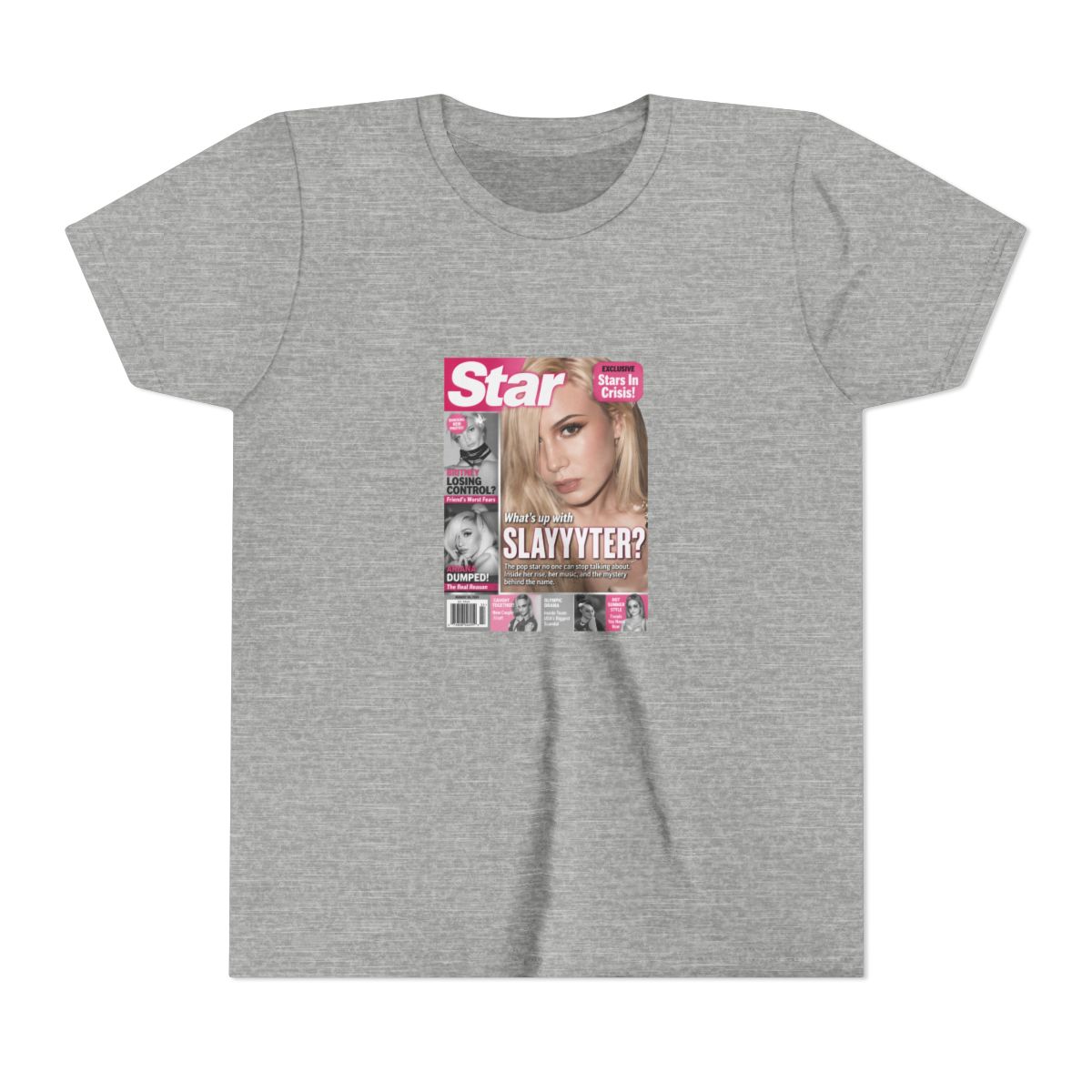 Slayyyter Hyperpop Magazine Cover Kids T Shirt - alternate angle 3, merchandise