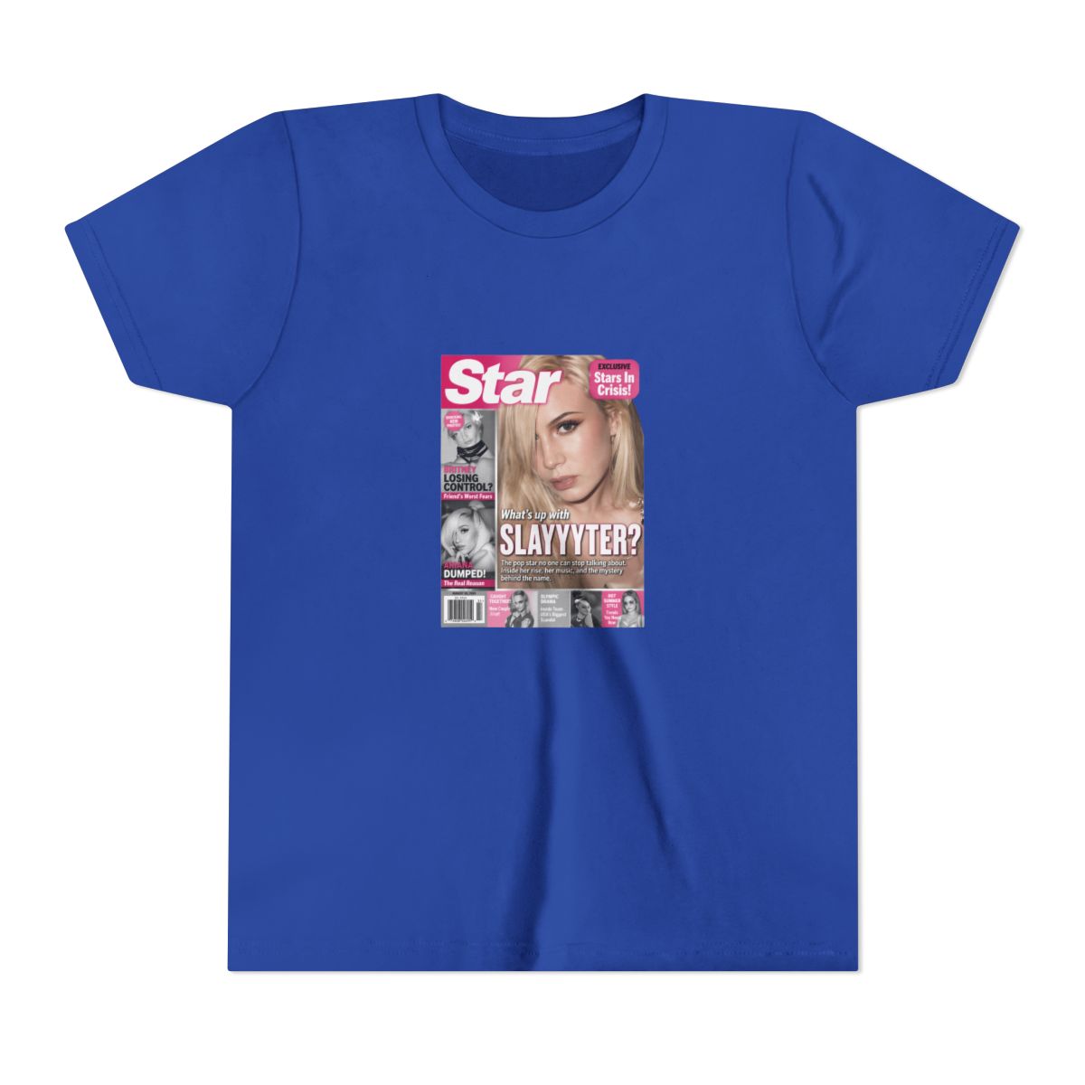 Slayyyter Hyperpop Magazine Cover Kids T Shirt - alternate angle 4, merchandise